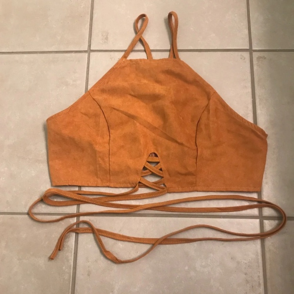 NWOT ‘suede’ strappy top